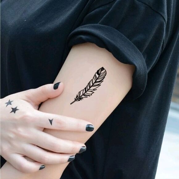 Cresent moon, arrow & feathers Temporary Tattoos - Picture 3 of 7